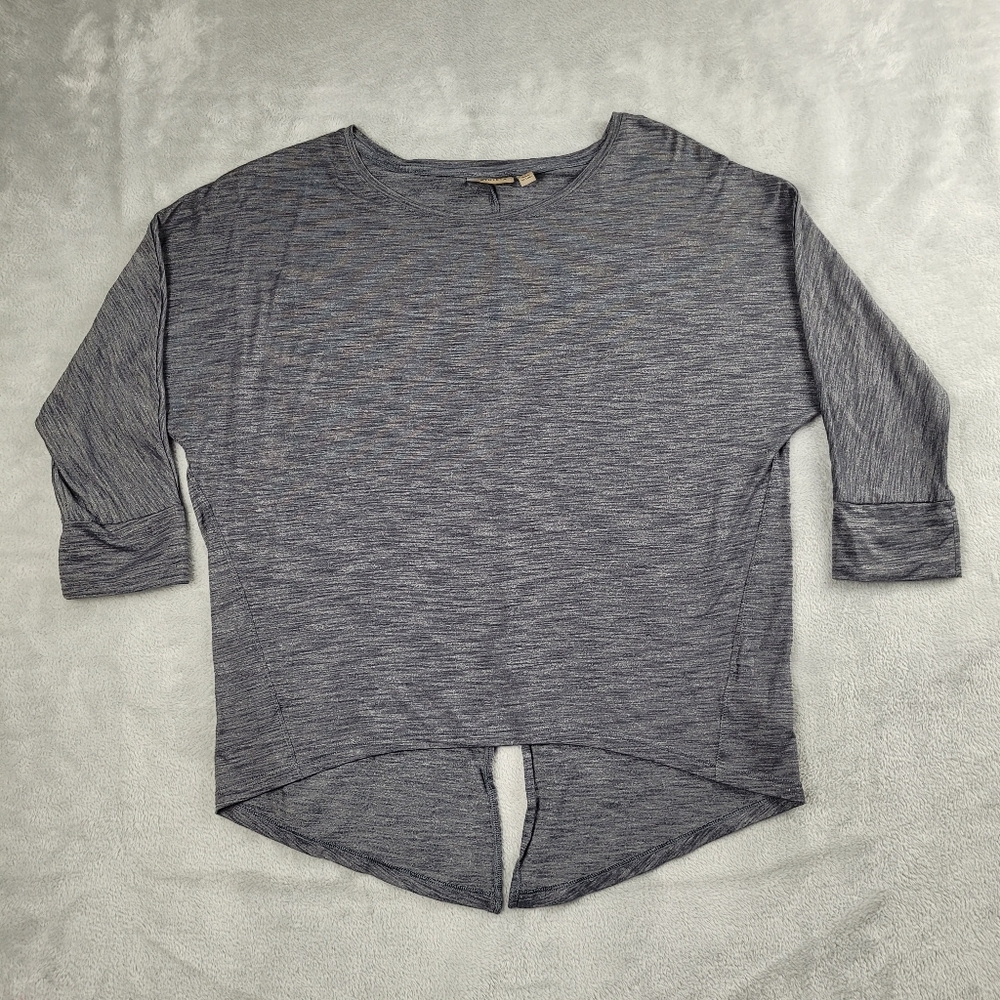 Athleta Womens Monarch Top Gray Adjustable Back Tie Stretchy Sporty Size Small